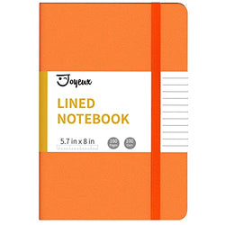 Lined Journal Notebook, Hardcover Notebook 160 Pages Journal for Women,100Gsm Thick Paper with Inner Pocket, Medium 5.7’’x 8’’ (Orange)