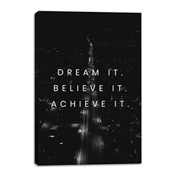 Dream It| 12x18in| Motivational Inspirational Wall Art Canvas, Inspirational Wall Art for Office, Motivational art For Office, Artwork Décor Inspiring Entrepreneur Ready to Hang
