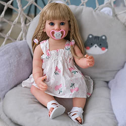 Anano Reborn Baby Dolls 22 Inch Realistic Newborn Baby Dolls Weighted Body Washable Reborn Toddler Dolls Girl Newborn Cute Baby Doll Real Life Baby Girl for Girl 3+ Years Old Preschool Activity