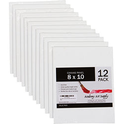 12 Pack 8X10 Canvas Panels - Academy Art Supply Value Pack Blank Canvas Panel Boards