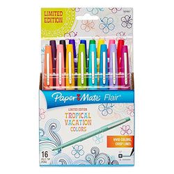 Paper Mate 1928607 Flair Porous-Point Felt Tip Pen, Medium Tip, Limited Edition Tropical Vacation