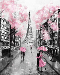 Eiffel Tower Diamond Painting Kits for Adults Paris Romantic Street Full Drill Embroidery Paintings Rhinestone Painting Cross Stitch Arts(12x16inch)