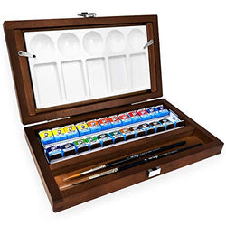 Royal Talens - The National Gallery - Watercolour Wooden Box - 24 Pans + Brush