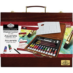 ROYAL BRUSH RSET-WAT2030 25 Piece Wooden Box Art Watercolor Painting Set