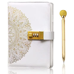 Classy White Diary with Lock , Journal with Lock bundled with Pen , Notebook with Lock , Lock Journal , Journals with Locks , Locking Journal , Locked Journal , Journal Lock , Locking Diary