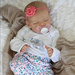 Reborn Baby Dolls 17 Inch 43 cm Lifelike Soft Vinyl Body Doll Realistic Sleeping Newborn Baby Dolls with Clothes & Toy Accessories for Kids Age 3+