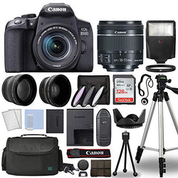 Canon-International, EOS 850D Rebel T8i Digital SLR Camera 18-55mm Lens 3 Lens DSLR Kit with Complete Accessory Bundle 128GB - International Model