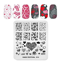 KADS Nail Art Image Stamping Plates Valentine's Day Love Heart DIY Manicure Template Image Plate for Nail (FE014)