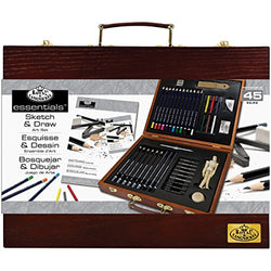 ROYAL BRUSH RSET-DS2030 45 Piece Sketch & Drawing Wooden Box Art Set