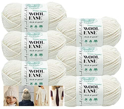 Lion Brand Wool-Ease Thick & Quick Yarn - 6 Pack with Pattern Cards - 640-099 (Fisherman)