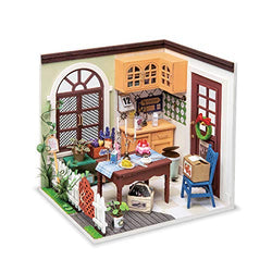 Hands Craft DIY Miniature Dollhouse Kit | 3D Model Craft Kit | Pre Cut Pieces | LED Lights | 1:24 Scale | Adult Teen | Mrs. Charlie's Dining Room, 84 pcs.