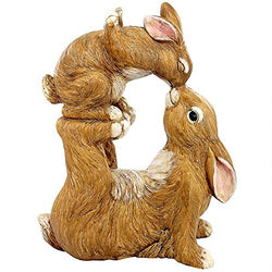 Design Toscano HT153 Balancing Bunny Love Garden Rabbit Statue, Full Color Finish