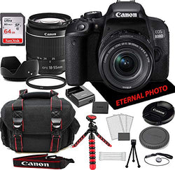 Canon EOS 800D (Rebel T7i) DSLR Camera w/Canon EF-S 18-55mm Zoom Lens, 64GB Memory Card, Camera Case