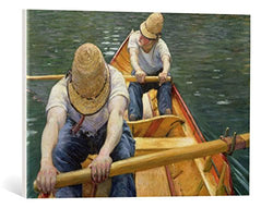 kunst für alle Canvas Print: Gustave Caillebotte Boaters Rowing on The Yerres 1877" Fine Art Print, Canvas on Stretcher, Ready to Hang Wall Picture, 25.6x17.7 inch / 65x45 cm