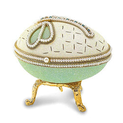 Jewels By Lux Authentic Goose Egg Happy Crystal Dragonfly Music Box