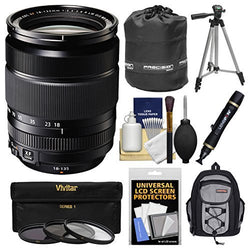 Fujifilm 18-135mm f/3.5-5.6 XF R LM OIS WR Zoom Lens with Backpack + Tripod + 3 Filters + Kit for X-A2, X-E2, X-E2s, X-M1, X-T1, X-T10, X-Pro2 Cameras