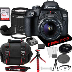 Canon EOS 4000D DSLR Camera w/Canon EF-S 18-55mm Zoom Lens, 64GB Memory Card, Camera Case (20 Piece Bundle)