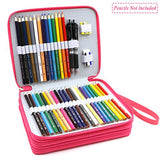 YOUSHARES 120 Slots Pencil Case - PU Leather Handy Large Multi-layer Zipper Pen Bag with Handle