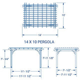Backyard Discovery 14 ft. x 10 ft. All Cedar Wooden Traditional Pergola with Multi-Level Trellis Roof and 5-1/2 Inch Cedar Posts