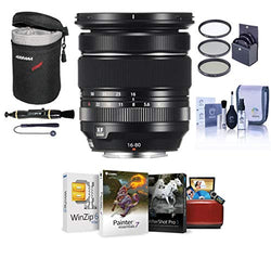 Fujifilm XF 16-80mm F4.0 R OIS WR (Weather Resistant) Lens - Bundle with 72mm Filter Kit, Lens Case Medium, Cleaning Kit, Capleash, Lens Cleaner, Mac Software Package