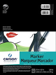 CANSON 100511047 Canson Artist Series Pro Layout Marker Pad, 9"X12" Fold Over 2-Pack