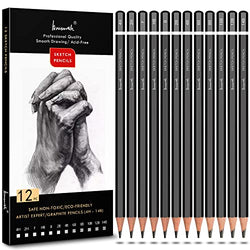 Brusarth Sketch Pencils for Drawing Set - 12 Pieces Drawing Sketching Pencil (14B - 4H), Graphite Pencils for Drawing, Sketching, Shading, Artist Pencils for Beginners & Pro Artists