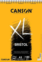 Canson Spiral Album 29.7x42 50H XL Bristol Extra Smooth 180g, White, A3