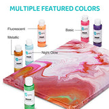Acrylic Pouring Paint (60ml/2oz Bottles) 42 Colors, High Flow Acrylic Paint Set, No Mixing Needed, Assorted Colors with 4 White Paint, Fluid Pour Paint for Pouring on Canvas, Glass, Paper, Wood, DIY