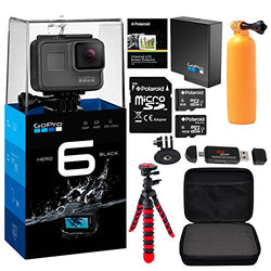 GoPro HERO6 Black w/Free Extra GoPro Battery, Lexar Action Camera Case, Flexible Tripod, Polaroid