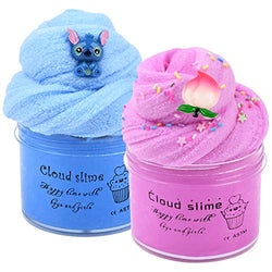 2 Pack Cloud Slime Kit, Super Soft and Non-Sticky, Girls and Boys DIY Stress Relief Toy, Scented Fluffy Slime, for Party Favors, Birthday Gifts, School Education