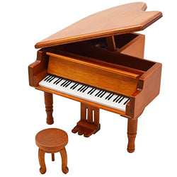 Sound harbor Piano Model Music Box for Music Lover (OrangeRed-Piano)