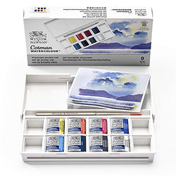 Winsor & Newton Cotman Watercolor Paint Set, Skyscape 8 Half Pans, Sky Landscapes