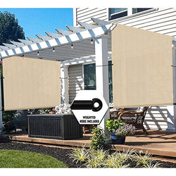 TANG Outdoor Pergola Shade Cover Canopy for Patio Deck Porch Backyard Gazebo Replacement Shade Cover with Spaced Grommets Weighted Rods 8'x12' Beige