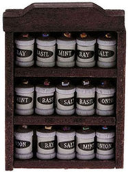 Handley House Dollhouse Miniature Spice Rack w/Spice Jars