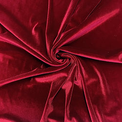 Stretch Velvet Fabric 60'' Wide by the Yard for Sewing Apparel Costumes Craft (1 YARD, Burgundy)
