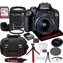 Canon EOS 2000D Rebel T7 DSLR Camera w/Canon EF-S 18-55mm Zoom Lens, 64GB Memory Card, Camera Case (20 Piece Bundle)