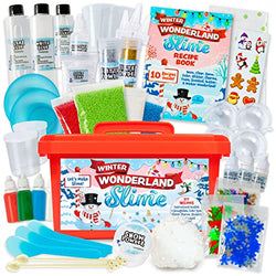 Laevo Winter Wonderland Slime Kit, Slime Kits for Girls and Boys, DIY Make Your Own Slime Sets, Includes: Cloud, Butter, Scented, Clear & More Slime Supplies, for 5+ Years Old