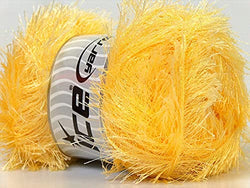 Ice Yarns Light Yellow Eyelash Yarn - 100 Gram (3.53 Ounces) 164 Yards (150 Meters), Polyester