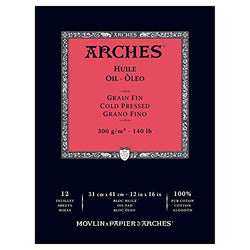 Winsor & Newton 1795109 Arches Oil Cold Pressed Paper 140#, 12 Sheets