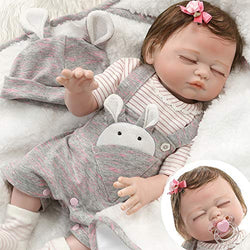 Pinky Reborn Reborn Dolls 20inch Full Body Silicone Real Life Like Reborn Doll Soft Vinyl Realistic Newborn Baby Doll Waterproof Magnet Pacifier Xmas Gift (Girl)