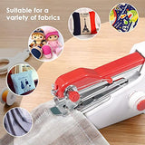 Handheld Sewing Machine, Hand Held Sewing Device Tool Mini Portable Cordless Sewing Machine, Essentials for Home Quick Repairing and Stitch Handicrafts (Half White)