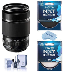 Fujifilm XF 55-200mm (83-300mm) F3.5-4.8 R LM OIS Lens Bundle with Hoya NXT Plus UV and CPL Filter, Cleaning Kit