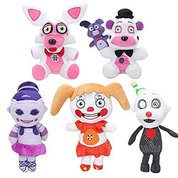 YLEAFUN Five Nights Plushies Plush Figure Toys Sets-Sister Location,Gifts for Five Nights Game Fans 7Inch Plush Toy - Stuffed Toys Dolls - Kids Gifts Foxy Fazbear Plush Toys