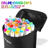 Ohuhu 80 Colors Dual Tips Permanent Marker Pens Art Markers Highlighters with Carrying Case for