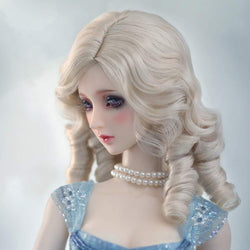 Clicked 1/3 BJD Doll Wig Heat Resistant Fiber Palace Vintage Shoulder Curls Doll Hair 1/3 SD BJD Doll Wig