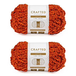 Crafted By Catherine Curl Up Yarn - 2 Pack (104 Yards Each Skein), Cinnamon, Gauge 6 Super Bulky