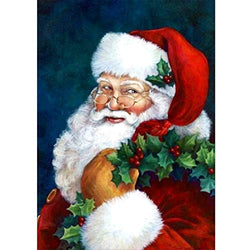 MXJ DIY 5D Diamond Painting by Number Kits Full Round Drill Rhinestone Picture Art Craft for Home Wall Decor Santa Claus 12x16In