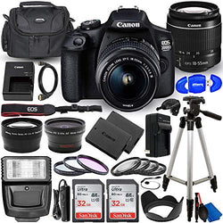 Canon EOS 2000D (Rebel T7) DSLR Camera with EF-S 18-55mm f/3.5-5.6 DC III Lens - Ultimate Accessory Bundle Includes: 2X SanDisk Ultra 32GB (64GB) SD Card, Extra LP-E10 Battery, Case and Much More