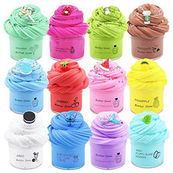12Pack Butter Slime Kit Scented DIY Slime,Rich Colors Stress Relief Toy for Girls and Boys
