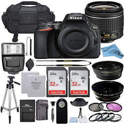 Nikon D5600 DSLR Camera with 18-55mm VR Lens, 32GB Card, Tripod, Flash, and More (22pc A-Cell Bundle) (18-55MM + 32GB)